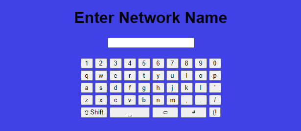 The screen I designed for user input